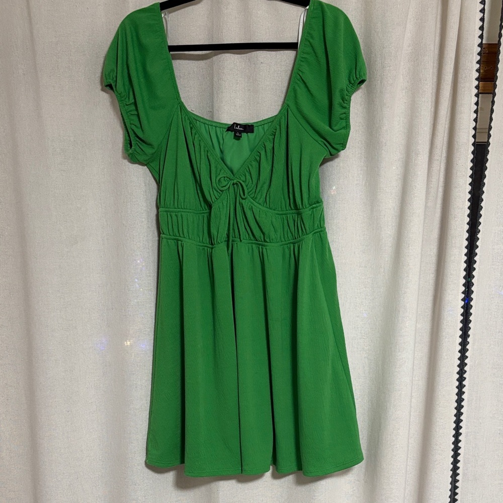 Lulu's Vibrant Green Mini Dress